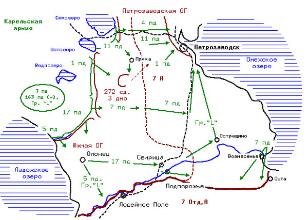 Карта карелии 1941