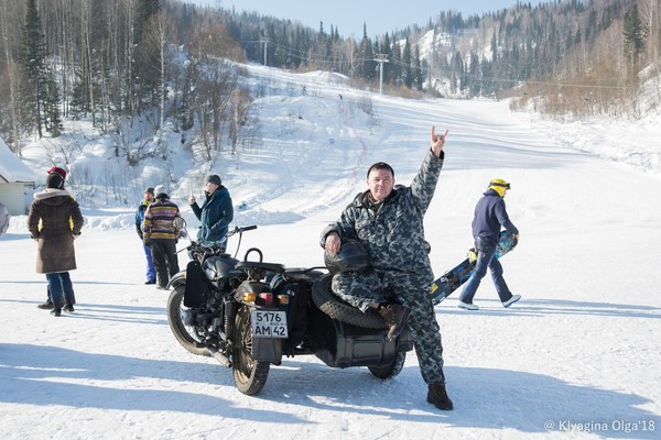 Мототуса среди байкеров "С горы на лыжах" г.Междуреченск